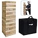 EasyGoProducts 54Piece Giant Wood Block Stack & Tumble Tower Toppling Blocks Game– Great for Game Nights for Kids, Adults & Family –Storage Bag