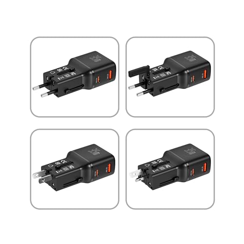 Xenon Smart Priz Dönüştürücü | 35W GaN Hızlı Şarj 200+ Ülke USB-C & USB-A PD PPS Seyahat Adaptörü X6407