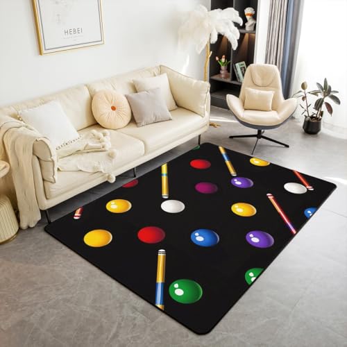 Billiard balls area rug 5x7