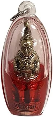 Special Thai Amulets Takrut Twin Kumanthong Na Plod Nhee/No debt edition blessed by Aj Subin. Bring good luck, fortune, flow of money. Lucky locket pendant necklace