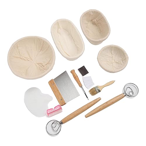 Conjunto de Cesta de Impermeabilização de Pão, Ferramentas para Fazer Pão de Massa Fermentada, Oval