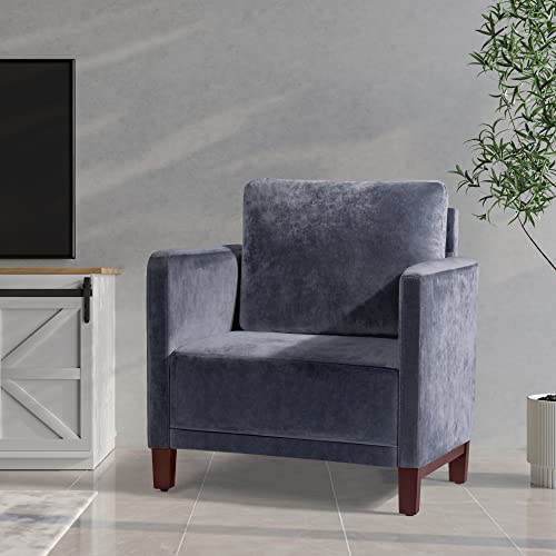 Jummico Velvet Chair Modern Single Sofa Lounge Chair Velvet Sofa Armrest Living Room Chair Comfortable And Soft Upholstered Armchair With Thick Cushions Suitable For Living Room/Home/Bedroom (Gray) #TOP1