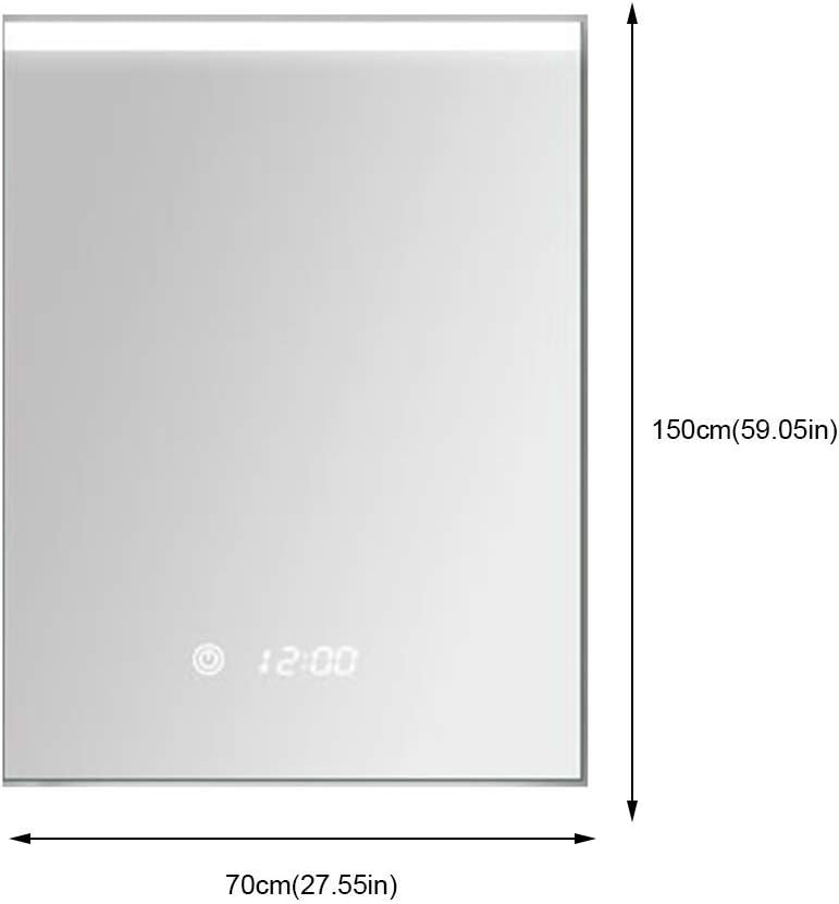 Makeup Mirror Led Makeup Mirror with Light Intelligent Defog Lamp Bathroom Mirror Cabinet Space Aluminum Bathroom with Shelf Mirror (Size : 70 * 100cm) (Size : 70 * 100cm)