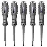 ExcInter Lot de 5 testeurs de tension magnétiques avec pointe en acier pour tournevis à fente - Indicateur multifonction