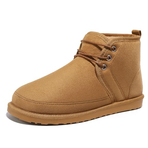 Best Mens Casual Snow Boots: Top Picks for Comfort & Style 13 MIXIN Men's Winter Snow Boots Fuzzy Cozy Suede Leather Cold Weather Warm Outdoor Casual Ankle Boots Brown Size 12