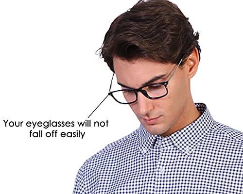 DS. DISTINCTIVE STYLE Eyeglass Metal Frame End Tips 6 Pairs Silicone Ear Sock Pieces Tubes Anti-slip Replacement Glasses Ear Cushion for Thin Metal Eyeglass Legs - Black