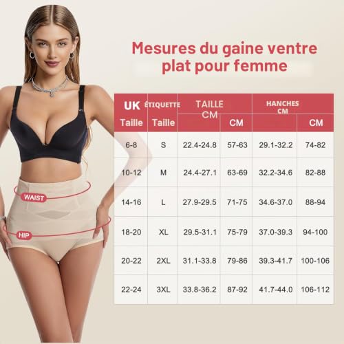 Opssaker Culotte Gainante Femme Ventre Plat - Gaine Amincissante Invisible Taille Haute Slips Gainant Culottes Sculptantes Panty Gainant sans Couture – vue 6