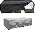 Mrrihand Patio Furniture Set Cover Waterproof, Outdoor Sectional Sofa Set Cover Heavy Duty 600D Table and Chair Set Cover 98" L× 78" W× 30" H