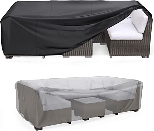 Image of Mrrihand Outdoor Patio Furniture Covers Waterproof 102 inchLx74 inchWx28 inchH Black