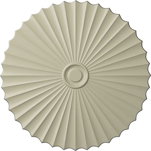 Ekena Millwork CM48SHCYF Shakuras Ceiling Medallion, 47 5/8"OD x 2"P (for Canopies up to 6 1/2"), Hand-Painted Clear Yellow