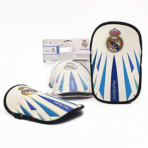 Caneleira Infantil Real Madrid Oficial Licenciada - Futebol Campo/Society (S, Branco)