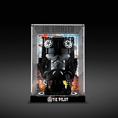 LMTIC Acrylic Display Case for Lego Star Wars Tie Fighter Pilot 75274 for Lego Tie Fighter Helmet Display Box Storage Gifts for Lego Fans,Dust-Free,Clear(Only Display Box)