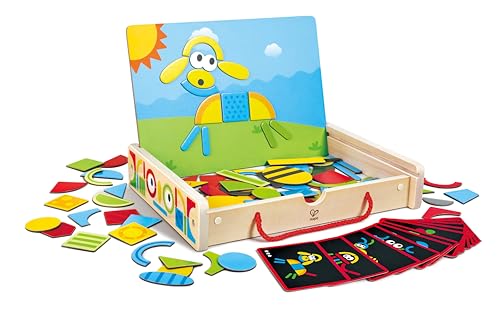 Hape Magnetische Kunstbox – Beidseitige Magnettafel mit Formen und Zubehör, tragbares Kreativ- und Motorikspielzeug, pädagogisches Bastel- und Motorikspielzeug, für Kinder ab 3 Jahren