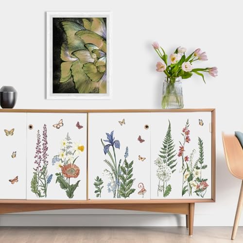 Vinilos decorativos flores y helechos primavera-verano miniatura 4