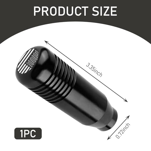 leediga 1 PC Car Shift Knobs, Weighted Metal Vehicle Shift Knob Decoration, American Flag Design, Comfortable Touch, Universal Waterproof Manual Automotive Shift Knob Accessories (Black)