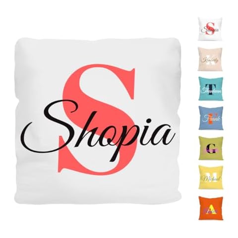 LalatiFy Custom Pillow Case Cover, Personalized Pillowcase Name Monogram Design, Throw Pillowcover with Initial Name Customized Meaningful Gift for Birthday Cover