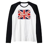 Bristol Inglaterra Gran Bretaña Reino Unido Bandera de recuerdo Camiseta Manga Raglan