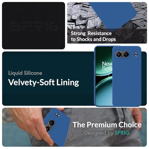 Image of SPRIG Compatible with OnePlus Nord 4 Premium SilkTone Back Cover Drop Tested Shock Proof Mobile Case for Men, Women, Boys and Girls with Camera Protection (Navy Blue)
