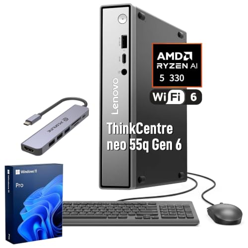 Lenovo ThinkCentre neo 55q Gen 6 AMD Ryzen AI 5 330 Business MFF Desktop