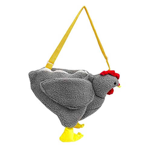 TOOYFUL Chicken Bag Children Girls Animal Style Ladies Vintage Handbags Cartoon Chicken Plush Handbag Girlfriend Wife, Grey