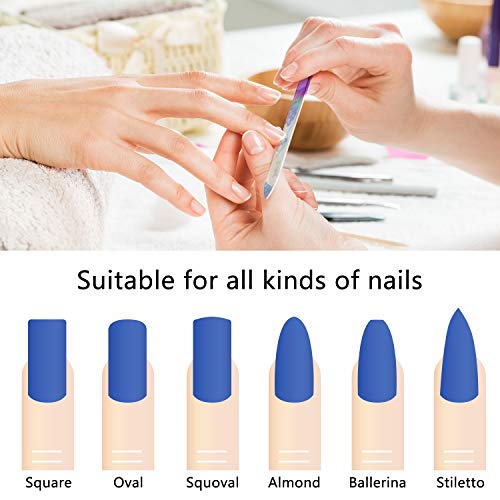 8 Pack Glass Nail Files With Cases Colorful Pattern Printed Nail Buffers And Buffer Crystal Fingernail Files With Travel Protective Cases For Professional Manicure Supplies #TOP5