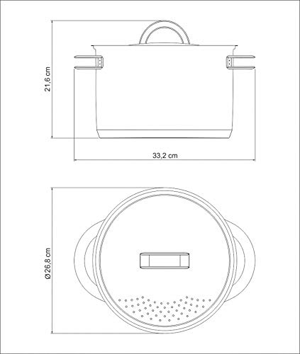 Espagueteira com Fundo Triplo, Tramontina, Solar 62517240, Inox, dimetro de 24 cm