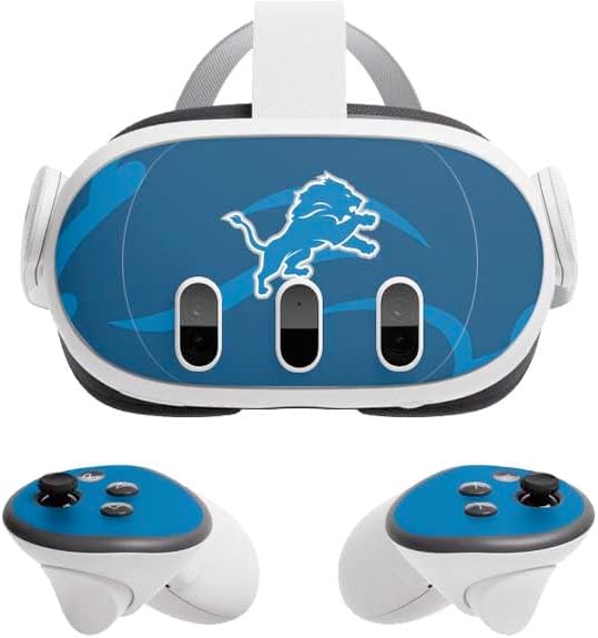 Skinit Decal Gaming Skin Compatible with Meta Quest 3 - Officially Licensed NFL Detroit Lions Double Vision Design