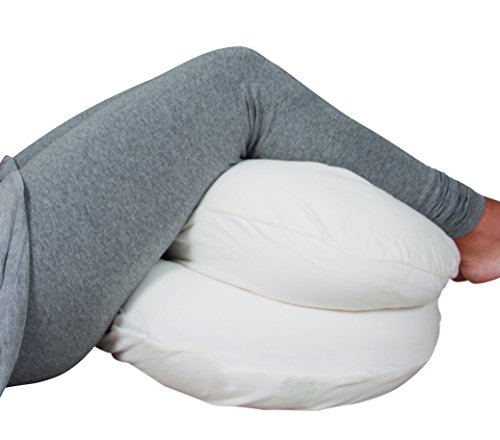Leachco Snoogle Mini Chic Jersey - Compact Side Sleeper Pregnancy Pillow - Ivory #TOP29
