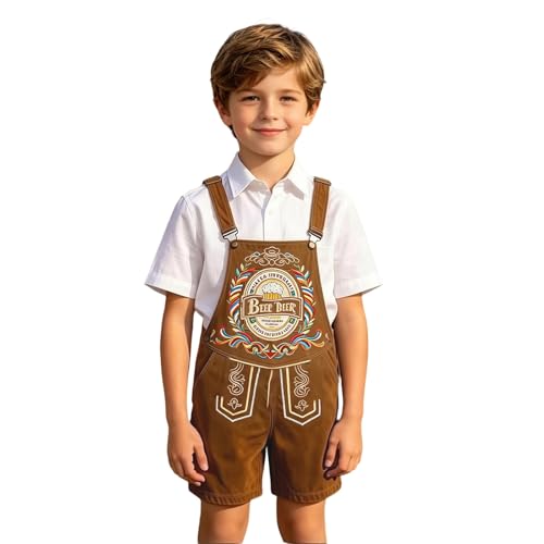 Pantalon à bretelles pour enfants style salopette en denim festival de la bière