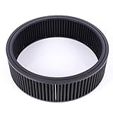JGhyperX 14'x4' Air Cleaner Air Filter Element Round Replacement Washable Reusable Compatible with Chevrolet Buick Ford GMC Mopar Oldsmobile Pontiac Cotton Fiber High Flow (Black)