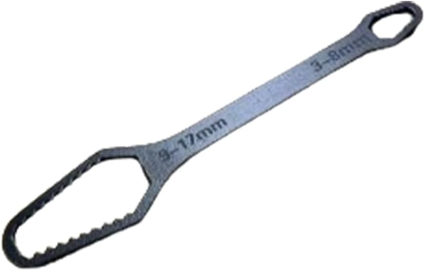 1pc 3-17mm Black Universal Double-Head Torx Wrench Self-Tightening Adjustable Wrench Hand Tool