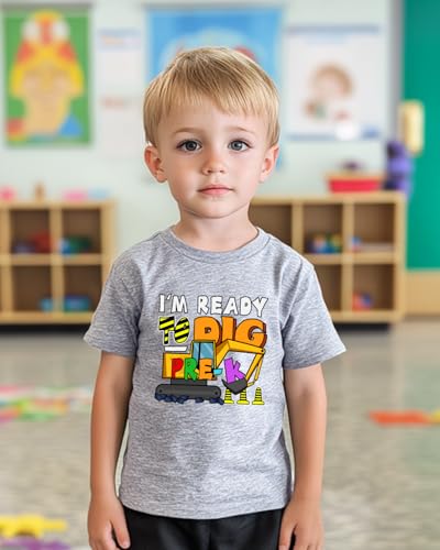 Image of First Day of Preschool Shirt Pre K Shirts for Girls Boys Toddler Kids 1st Day of Kindergarten Gift Cotton Tee 2T-7Y