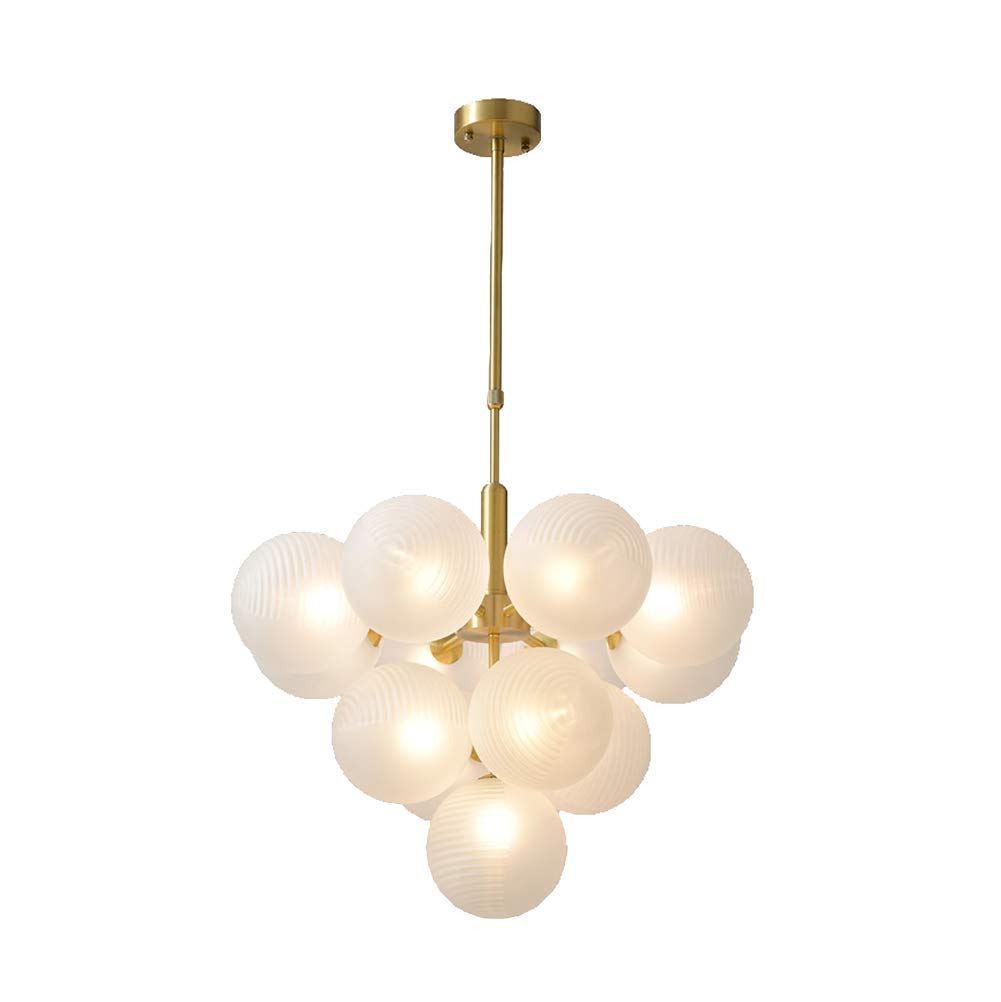 KXEcoLife Mid Century Chandelier5 Lights Industrial Ceiling Light Fixture in Brass for Kitchen Dining Room Living RoomModern White Lighting Design