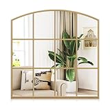 Brauthon Espejo de pared arqueado de granja de 36 x 36 pulgadas, entrada