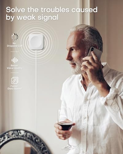 Image of Hiboost Cell Phone Signal Booster for Home Office and Multi Room, Covers up to 8000 Sq Ft with 2 Indoor Antennas, Boost 5G 4G LTE for All US Carriers (Verizon, AT&T, T-Mobile etc), FCC & App Support