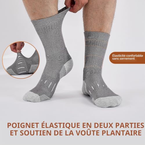 Niorasen Chaussettes Homme, 4 Paires Chaussettes de Sport Crew pour Sport – vue 4