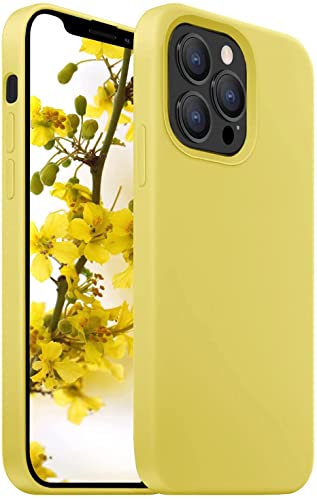 Image of MIDOS Back Cover Compatible with iPhone 14 Pro Max Case Liquid Silicone Full Protection Shock Proof Back Cover for iPhone 14 Pro Max (2022) 6.7 inch (Yellow)