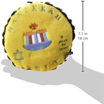 Chewish Treat 9 by 9-Inch Hannukkah Gelt Squeaker Plush Dog Toy, Large, Multicolor image 3