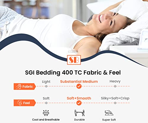 Sgi 400 Tc 100% Egyptian Cotton Bed Sheets, Luxurious Soft For Premium Hotel Quality 4Pc Sheet Set - 1 Fitted Sheet, 1 Flat Sheet & 2 Pillowcase 15" Inch Deep Pocket (Full Xl, Dark Gray Solid) #TOP4