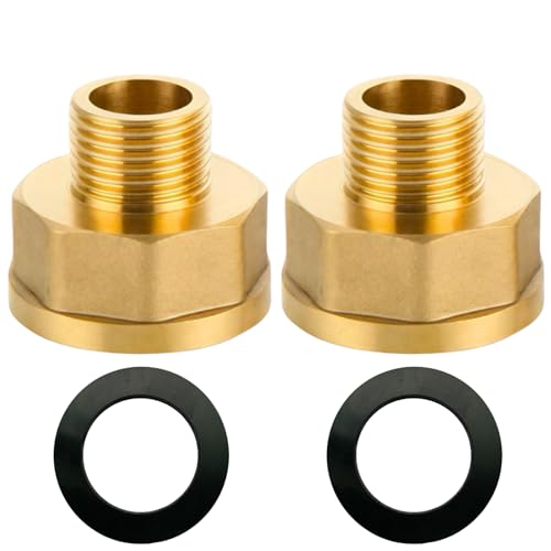Riduttore Da G1/2 a G1 ottone,2PCS Prolunga di riduzione G1/2” esterno (Ø20,3 mm) x G1 interno (Ø30,5 mm),Prolunga di riduzione Nipplo di riduzione femmina/maschio con guarnizione in gomma