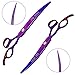 LILYS PET Professional PET DOG Grooming Coated Titanium scissors suit Cutting&Curved&Thinning shears (7.0 inches, Purple)…