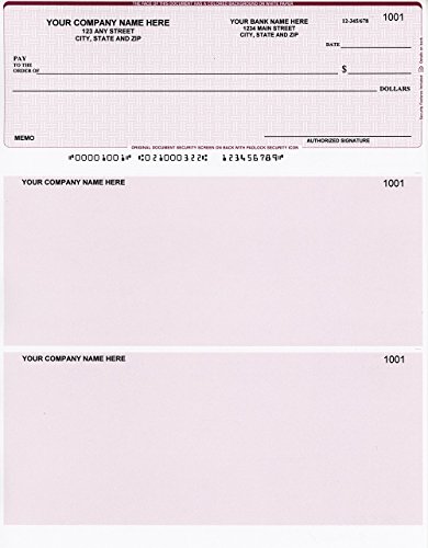 500 Printed Computer Laser Checks - Check on Top - Compatible for QuickBooks™/Quicken™ Software - Basket Burgundy