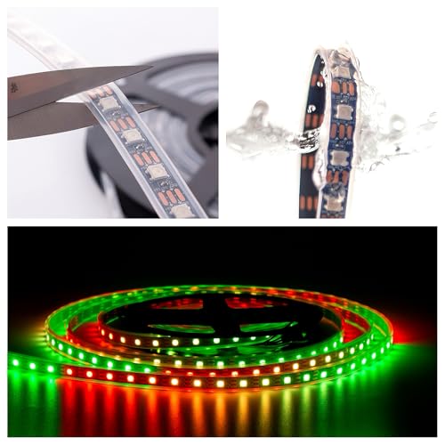 Tira LED WS2812B 16.4 pies 300 LEDs direccionables RGB miniatura 5
