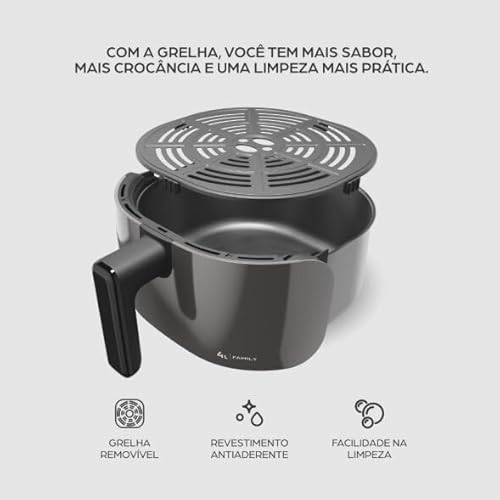 WAP Fritadeira Elétrica sem Óleo Air Fryer Cinza 4 Litros, Potência de 1500W e Revestimento Antiaderente 127V - Imagem 8