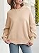 ANRABESS Women Oversized Sweaters Batwing Long Sleeve 2025 Fall Outfits Crewneck Casual Knit Side Slit Fashion Pullover Top Apricot Small