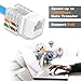 VCELINK RJ45 Cat6 Keystone Jacks UL-Listed Slim Profile, 10-Pack Ethernet Punch Down Keystone UTP, 90-Degree Modular Keystone Connector Adapter, White