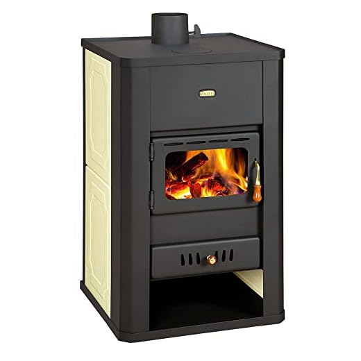 Estufa de leña con caldera trasera para chimenea Multi Fuel Prity S3W17 17+5 kW.