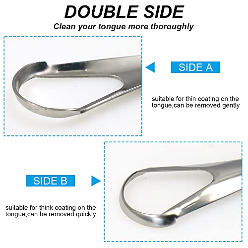 3 Pack Stainless Steel Tongue Scraper with Case, Dual Scraping Metal Tongue Cleaner for Adults, Tongue Scraper Brush Kit, Fight Bad Breath, for Healthy Oral Care (Silver, Red, Black) - Thumbnail 4