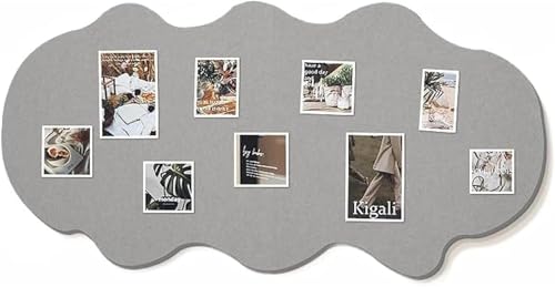 MiluFox コルクボード 写真 穴不要 伝言板 ポスター 写真立て 簡単設置 ボード 掲示板 フォトフレーム フェルト製 壁貼り ウェルカムボード 壁掛け クリップピン DIY ウェルカムボード ハリペタ 写真飾り インテリア (80*160cm,グレ