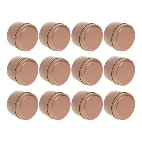 Cabilock 12pcs Candle Jars Metal Tins with Sealing Lids for Candle Making Storage and Crafts Elegant Design for Home Decor and